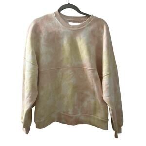 Spirit Jersey Women's Pink Yellow Tie Dye Pullover Sweatshirt Size Medium NWT